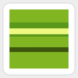 An uncommon union of Olive Drab (#3), Sunny, Dark Lemon Lime and Navy Green stripes. Sticker